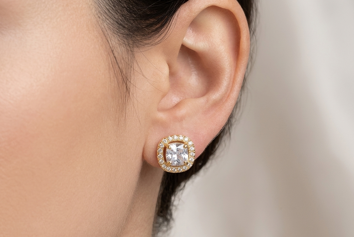 Boucles d'oreilles Carrés Dorés