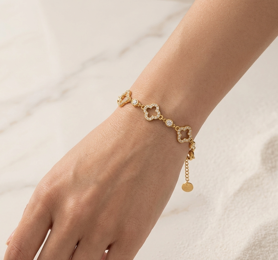 Bracelet Trèfle & Perles