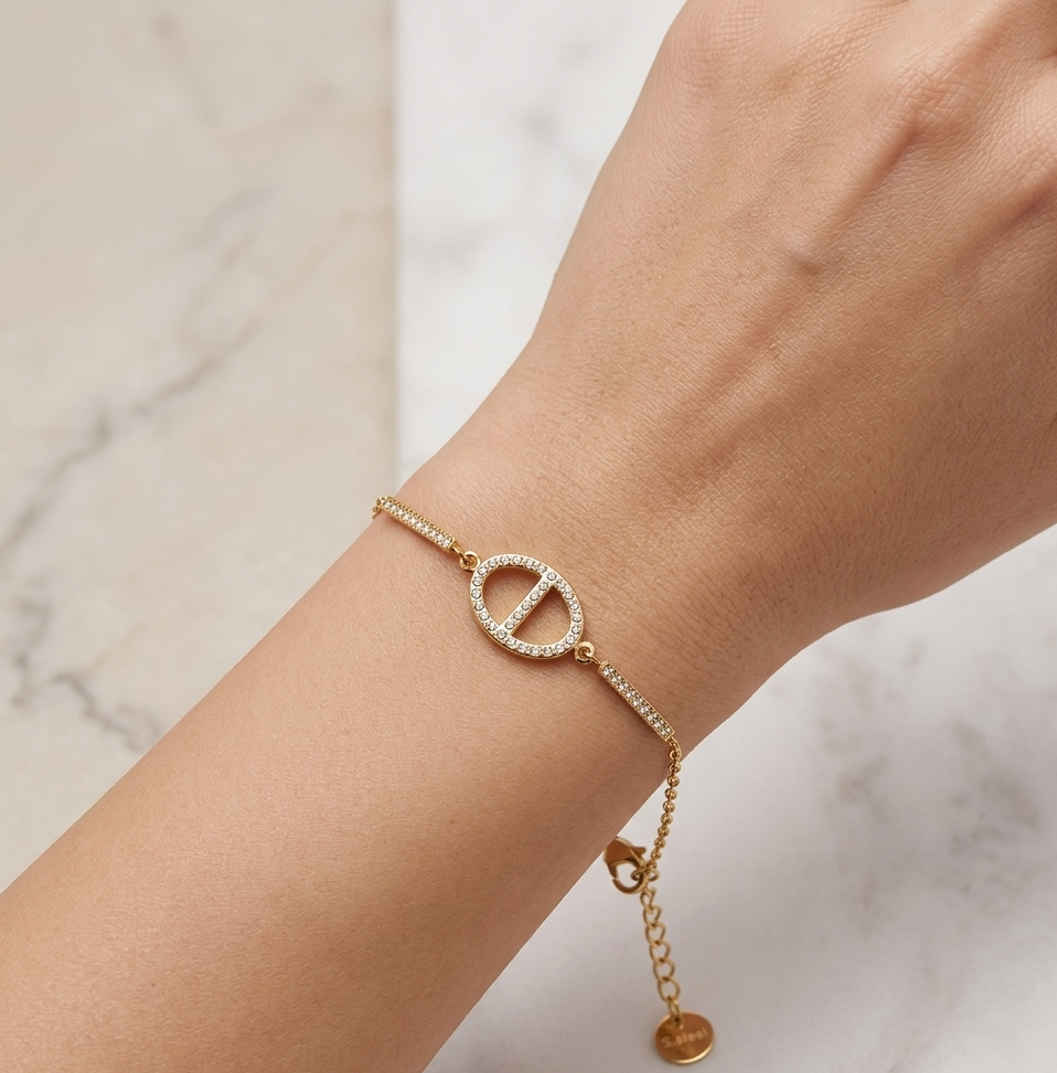 Bracelet Maillon Oval & Strass