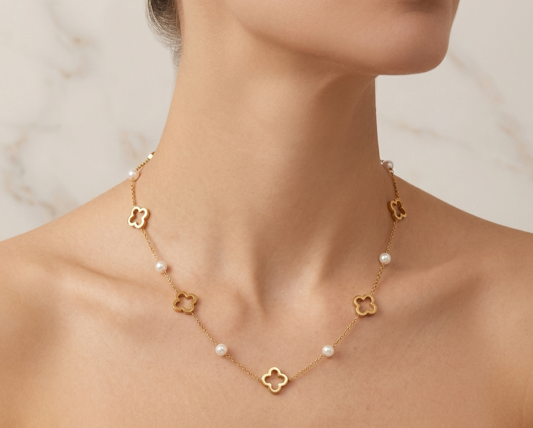 Collier Trèfle & Perles