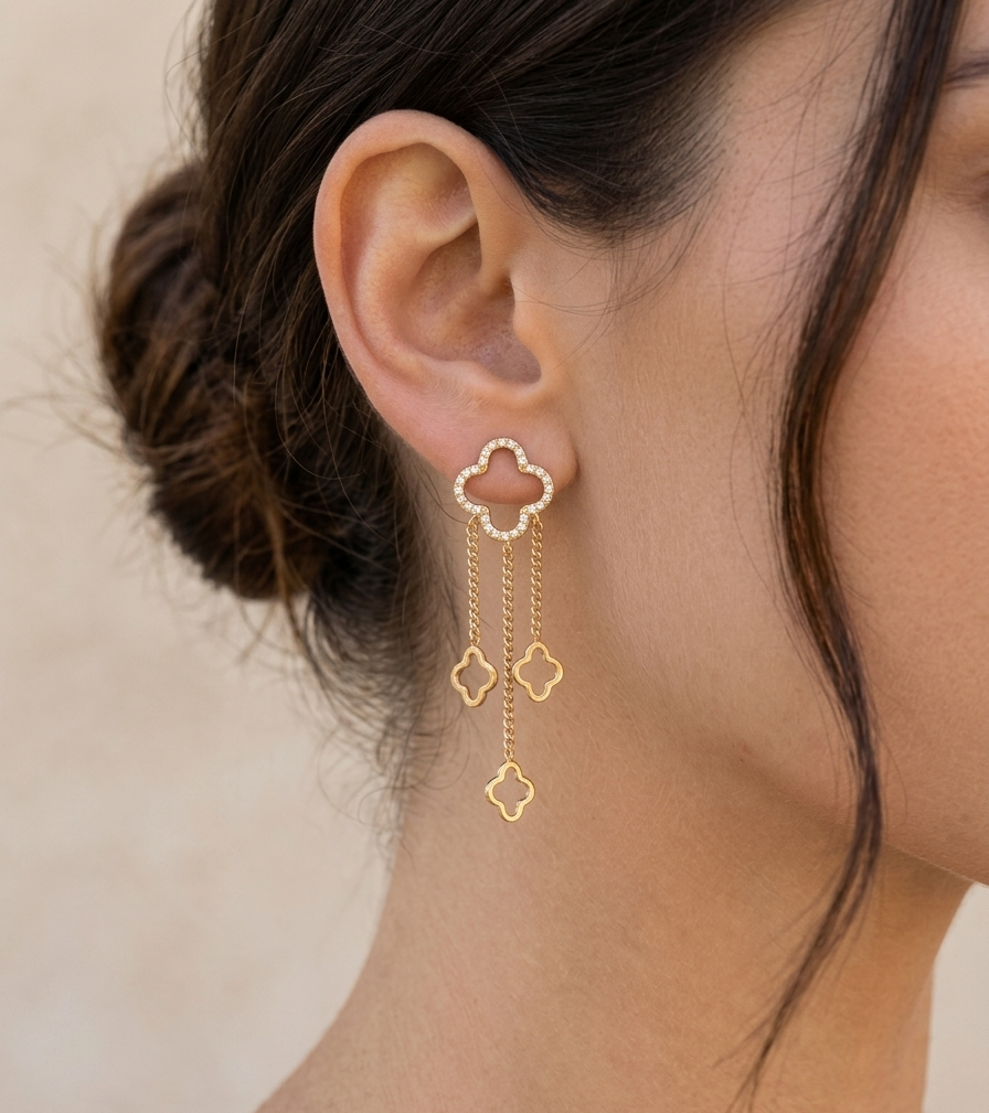 Boucles d’Oreilles Cascades de Trèfles